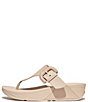 Color:Stone Beige - Image 2 - Lulu Leather Toe-Post Thong Sandals