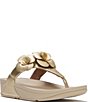 FitFlop Lulu Flower Toe-Post Wedge Slide Sandals - Image 6