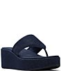 FitFlop Platfforms Denim Wedge Toe-Post Sandals - Image 1