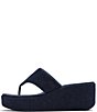 FitFlop Platfforms Denim Wedge Toe-Post Sandals - Image 2