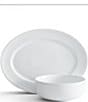 Color:White - Image 1 - Everyday Beaded Serving Bowl and Platter Set