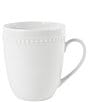 Fitz and Floyd Everyday White Beaded Mugs, Set of 4, Color:White - Image 2