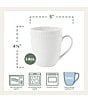 Fitz and Floyd Everyday White Beaded Mugs, Set of 4, Color:White - Image 4