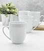 Fitz and Floyd Everyday White Beaded Mugs, Set of 4, Color:White - Image 5
