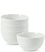 Fitz and Floyd Everyday White Beaded Soup/Cereal Bowls, Set of 4, Color:White - Image 1
