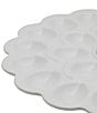 Color:White - Image 2 - Everyday White Flower Egg Platter, 13.75#double;