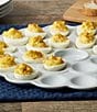 Color:White - Image 4 - Everyday White Flower Egg Platter, 13.75#double;