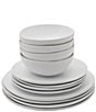 Color:White - Image 2 - Everyday White Organic 12-Piece Dinnerware Set