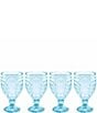 Fitz and Floyd Red Trestle Goblets, Set of 4, Color:Aqua - Image 1