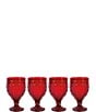 Fitz and Floyd Red Trestle Goblets, Set of 4, Color:Red - Image 1
