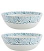 Fitz and Floyd Sicily Serve Bowls and Salt and Pepper Shakers Set, Color:Blue - Image 2