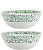 Fitz and Floyd Sicily Serve Bowls and Salt and Pepper Shakers Set, Color:Green - Image 2