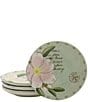 Color:Green - Image 2 - Toulouse Floral Appetizer Plates, Set of 4