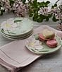 Fitz and Floyd Toulouse Floral Appetizer Plates, Set of 4, Color:Green - Image 4