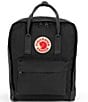 Fjallraven Patch Logo Kanken Water-Resistant Cotton Zipper Convertible Backpack, Color:Black - Image 1