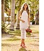 Flag and Anthem Addison Sleeveless Crochet Midi Dress, Color:Cream - Image 3