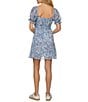 Flag and Anthem Aubrey Short Sleeve Floral Printed Woven Chiffon Mini Dress - Image 2