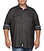 Color:Charcoal - Image 1 - Flag And Anthem Big & Tall Burnsville Stretch Flannel Long Sleeve Woven Shirt