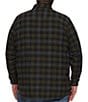 Color:Olive/Black/Charcoal - Image 2 - Big & Tall Shelton Plaid Flannel Long Sleeve Woven Shirt