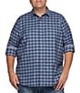 Color:Blue/Black - Image 1 - Flag And Anthem Big & Tall Vandemere Performance Stretch Gingham Long Sleeve Woven Shirt