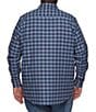 Color:Blue/Black - Image 2 - Flag And Anthem Big & Tall Vandemere Performance Stretch Gingham Long Sleeve Woven Shirt