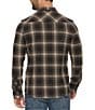 Flag and Anthem Desert Son Long Sleeve Plaid Hero Stretch Performance Flannel Western Shirt, Color:Black/Brown/Tan - Image 2