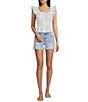 Flag and Anthem Elena Short Flutter Sleeve Light Printed Top - Image 3