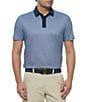Color:Navy Combo - Image 1 - Farmingdale Mini-Stripe Short Sleeve Performance Polo Shirt