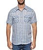 Color:Blue Combo - Image 1 - Frankfort Vintage Plaid Short Sleeve Western Shirt