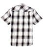 Color:Black/White/Tan - Image 2 - Groveton Vintage Plaid Short-Sleeve Washed Western Shirt