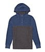 Color:Navy/Charcoal - Image 1 - Long Sleeve High-Fill Blocked Hoodie