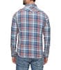 Color:Red/Navy/White - Image 2 - Long Sleeve Winchester Plaid Woven Western Shirt