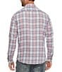 Color:Mauve/Navy/White - Image 2 - Lovern Long Sleeve Vintage-Inspired Plaid Woven Shirt