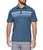 Color:Navy Heather - Image 1 - Lutherville Short Sleeve Chest Stripe Performance Polo Shirt