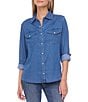 Flag and Anthem Magnolia Vintage-Inspired Chambray Western Shirt - Image 1
