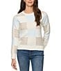 Flag and Anthem Rainelle Long Sleeve Color Blocked Wool Blend Sweater, Color:Tan/Blue/Cream - Image 1