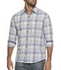 Color:Light Blue/White - Image 1 - Rosedale Plaid Long Sleeve Woven Shirt