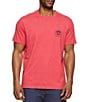 Color:Red Heather - Image 2 - Short Sleeve Icon-Logo T-Shirt