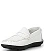 Color:White - Image 4 - Boys' Turbo Leather Penny Driver Shoes (Youth)