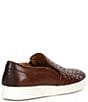 Color:Mahogany - Image 2 - Men's Cameron Woven Leather Gore Slip-Ons