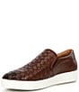 Color:Mahogany - Image 4 - Men's Cameron Woven Leather Gore Slip-Ons