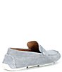 Color:Dove - Image 2 - Men's Morgan Kidsuede Leather Perforated Penny Loafer Moccasins