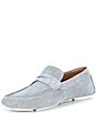 Color:Dove - Image 4 - Men's Morgan Kidsuede Leather Perforated Penny Loafer Moccasins