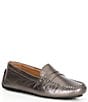 Color:Pewter - Image 1 - Women's Morgan Leather Penny Loafer Moccasins