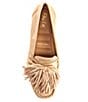 Color:Champagne - Image 5 - Nicole Suede Fringe Loafers