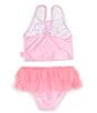 Color:Light Pink - Image 2 - Little Girls 2T-6X Fish-Applique Striped Tankini Top & Skirted Hipster Bottom 2-Piece Swimsuit