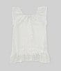 Color:White - Image 1 - Little Girls 2T-6X Flutter Sleeve Stretch Crocheted Swim Coverup