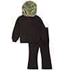 Color:Black - Image 3 - Little Girls 2T-6X Long Sleeve Sequins Mesh Pullover Hoodie & Legging Set