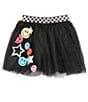 Color:Black - Image 1 - Little Girls 2T-6X Smiley Tutu Skirt