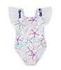 Color:White - Image 1 - Little Girls 2T-6X Starfish-Printed One-Piece Swimsuit